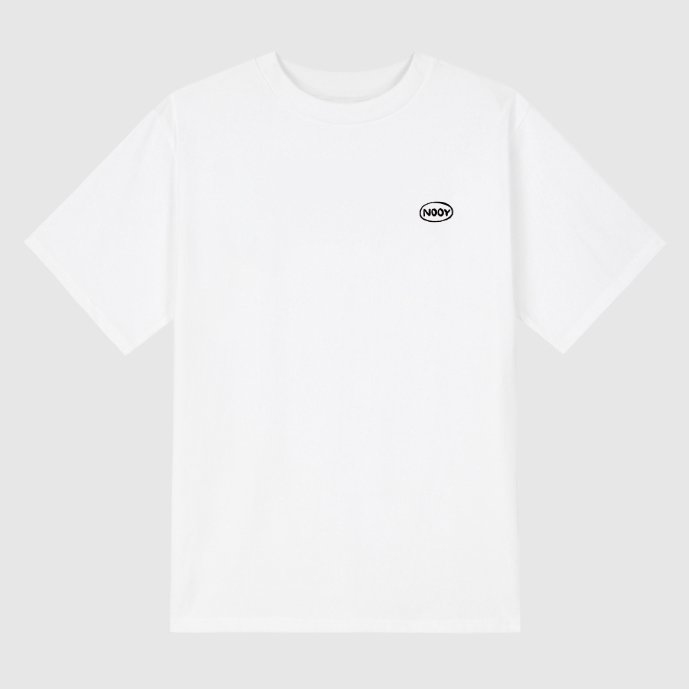Follow clouds White short-sleeved T-shirt_복사