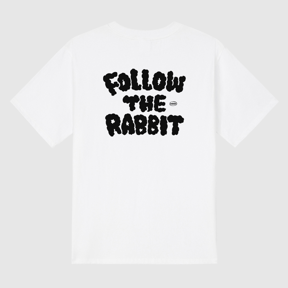 Follow clouds White short-sleeved T-shirt_복사
