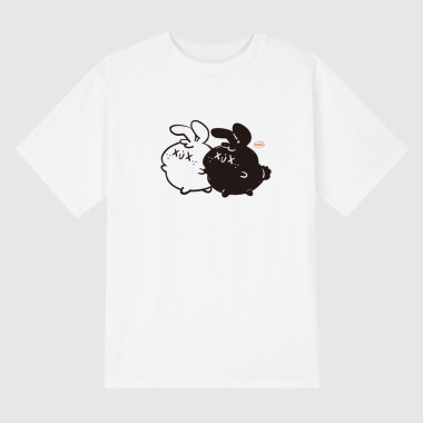 Follow momoi White short-sleeved T-shirt_복사