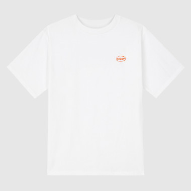 vivid sticker White short-sleeved T-shirt