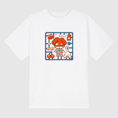 pieces vivid White short-sleeved T-shirt