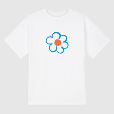 flower White short-sleeved T-shirt