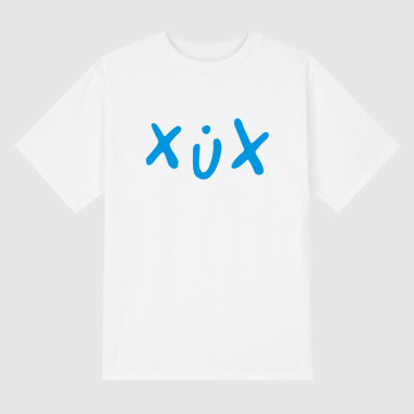 xux blue White short-sleeved T-shirt