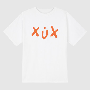 xux orange White short-sleeved T-shirt