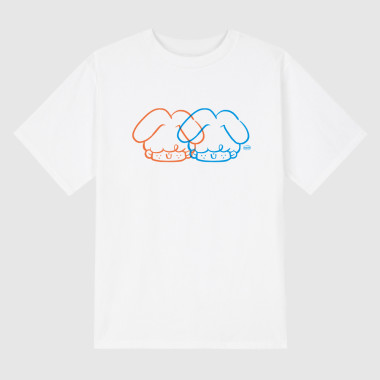 twins White short-sleeved T-shirt