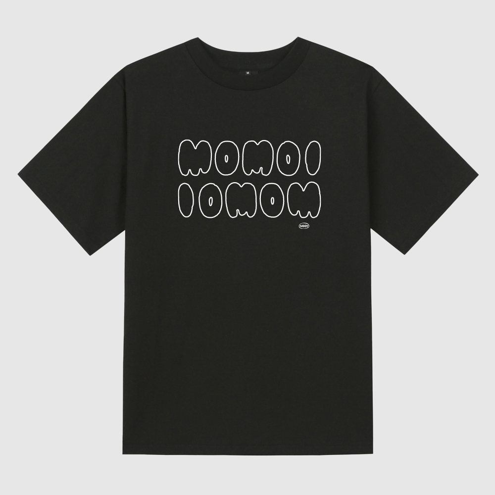 momoi blank Black short-sleeved T-shirt_복사