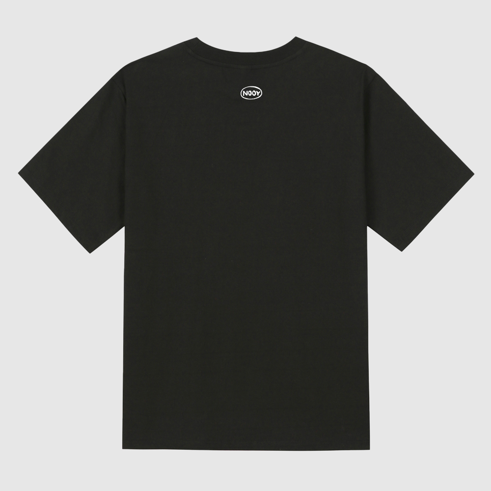 momoi blank Black short-sleeved T-shirt_복사