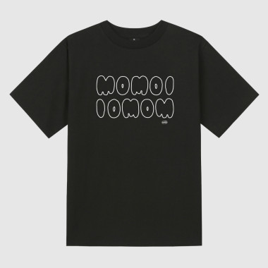 momoi blank Black short-sleeved T-shirt_복사