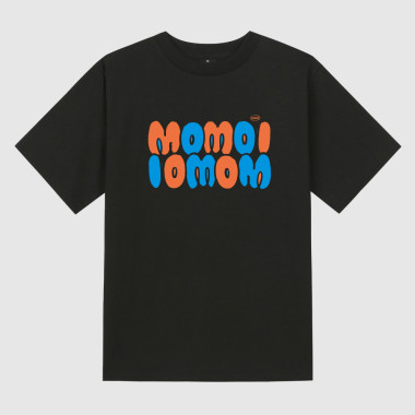 momoi iomom Black short-sleeved T-shirt