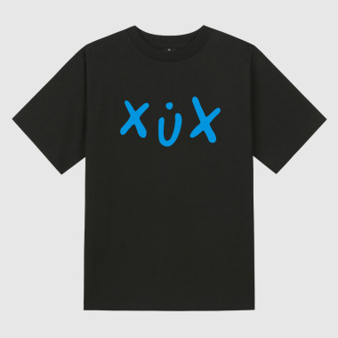 xux blue Black short-sleeved T-shirt