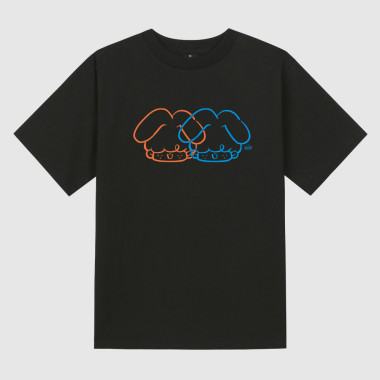 twins Black short-sleeved T-shirt