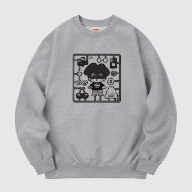 pieces black sweatshirt gray
