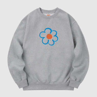 flower sweatshirt gray