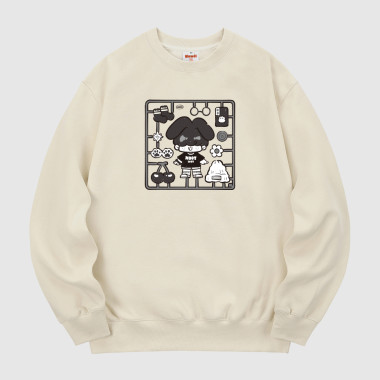 pieces black sweatshirt cream