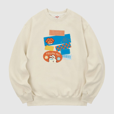 vivid sticker sweatshirt cream