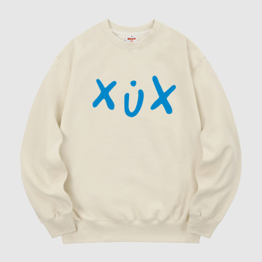 xux blue sweatshirt cream