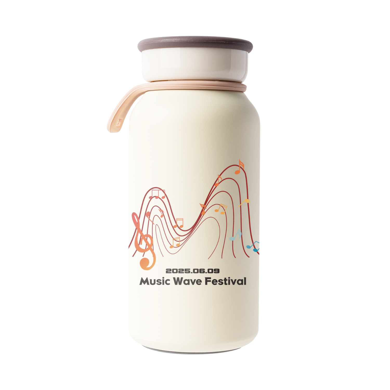 무광크림 밀크 텀블러 350ml 뮤직웨이브01